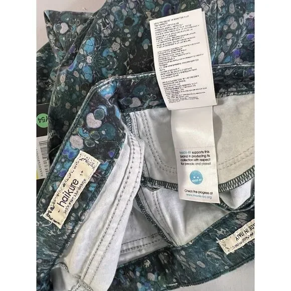 Haikure New Montreal Jeans Made In Italy Sz 30 Print Heart Blue‎ NWT - Picture 9 of 10